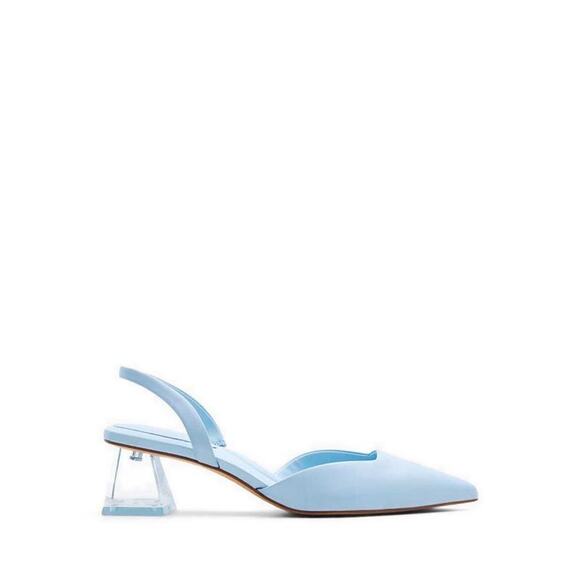 Aldo Malaga Blue Acrylic Heels - 8 - Blue - Picture 1 of 7